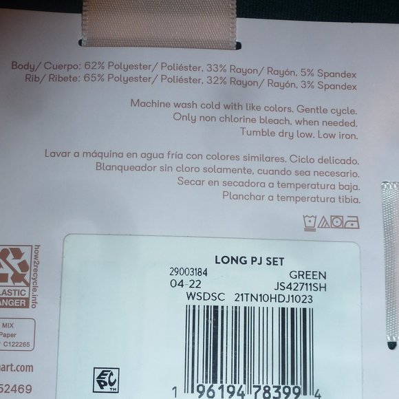 Women's Plush Long Sleeve Top & Pants Lounge Pajama 2-Piece Set Size 2XL - Picture 6 of 7